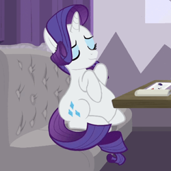 Size: 456x456 | Tagged: safe, edit, edited screencap, screencap, rarity, pony, unicorn, spice up your life, belly, fat, fat edit, raritubby, solo