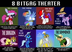 Size: 1024x743 | Tagged: safe, artist:tx2, applejack, derpy hooves, fluttershy, pinkie pie, rainbow dash, rarity, trixie, twilight sparkle, earth pony, pegasus, pony, unicorn, 8-bit theater, female, final fantasy, mare