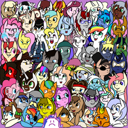 Size: 1280x1280 | Tagged: safe, artist:ikasama, derpy hooves, fluttershy, minuette, mjölna, nightmare moon, pinkie pie, princess celestia, rainbow dash, sunshower raindrops, surprise, oc, oc:aloha, oc:cheesey burger, oc:firenze, oc:frigid drift, oc:hardy mackintosh, oc:kappa the kirin, oc:nod, oc:phoenixx, oc:rainbird, oc:rainboom, oc:raipony, oc:tinker, oc:twilight panda, oc:winterflake, alicorn, earth pony, pegasus, pony, g1, aloha, aquasplash, daring derpy, drunk celestia, flutterguy, g1 to g4, generation leap, group, hotblooded pinkie pie, mspaintponies, nodding, peaceful shimmer, pirate dash, rosewine, sieena, tumblr