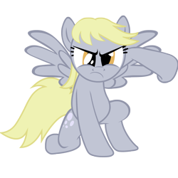 Size: 3500x3500 | Tagged: safe, artist:mrflabbergasted, derpy hooves, pegasus, pony, angry, epic derpy, female, high res, mare, simple background, transparent background, vector