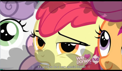 Size: 1272x739 | Tagged: safe, screencap, apple bloom, scootaloo, sweetie belle, hearts and hooves day (episode), cutie mark crusaders, hearts and hooves day, youtube caption