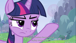 Size: 1366x768 | Tagged: safe, screencap, twilight sparkle, pony, unicorn, female, horn, mare, youtube caption, youtube link