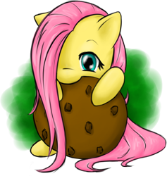 Size: 550x580 | Tagged: safe, artist:stardustxiii, fluttershy, pegasus, pony, cookie, female, filly, filly fluttershy, micro, solo, younger