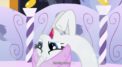 Size: 854x473 | Tagged: safe, derpibooru import, screencap, rarity, pony, unicorn, female, horn, mare, white coat, youtube caption