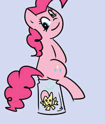 Size: 800x950 | Tagged: safe, artist:ponchuzn, fluttershy, pinkie pie, earth pony, pegasus, pony, fart, female, jar, mare, micro