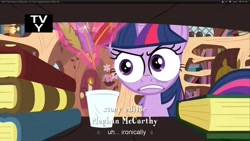 Size: 1920x1080 | Tagged: safe, screencap, twilight sparkle, the crystal empire, meme, special eyes, tv rating, youtube caption