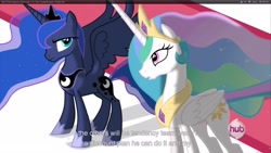 Size: 1920x1080 | Tagged: safe, screencap, princess celestia, princess luna, alicorn, pony, the crystal empire, youtube caption