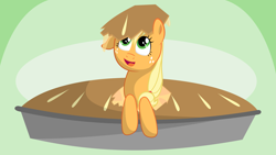 Size: 10667x6000 | Tagged: safe, artist:synthrid, applejack, earth pony, pony, absurd resolution, micro, pie