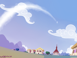 Size: 1024x768 | Tagged: safe, alternate version, artist:dsp2003, artist:lalieri, collaboration, 2017, background, cyoa, illustration, kingdom hearts, ponyville, twinkle in the sky