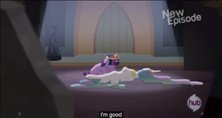 Size: 1150x610 | Tagged: safe, screencap, princess celestia, twilight sparkle, twilight sparkle (alicorn), alicorn, pony, princess twilight sparkle (episode), female, mare, meme, youtube caption