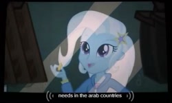 Size: 515x309 | Tagged: safe, screencap, trixie, equestria girls, meme, solo, youtube caption