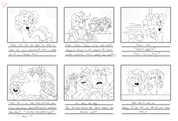 Size: 2500x1700 | Tagged: safe, artist:hateful-minds, applejack, fluttershy, pinkie pie, rainbow dash, rarity, twilight sparkle, twilight sparkle (alicorn), whoa nelly, alicorn, earth pony, pegasus, pony, unicorn, comic, fat, female, lesbian, mane six, monochrome, shipping, woahpie