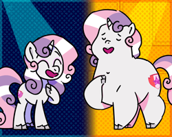 Size: 2245x1800 | Tagged: safe, artist:hateful-minds, sweetie belle, alternate universe, fat, older, sweetie belly