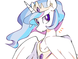 Size: 680x512 | Tagged: safe, artist:poneko-chan, princess celestia, alicorn, pony, crown, female, jewelry, mare, regalia, solo