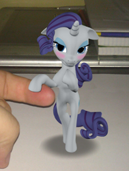 Size: 1024x1352 | Tagged: safe, artist:neros1990, rarity, human, pony, 3d, bipedal, blushing, cute, floppy ears, gmod, hand, micro, ponies in real life, standing, tiny ponies