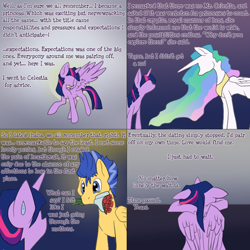 Size: 1000x1000 | Tagged: safe, artist:aviantheatrics, flash sentry, princess celestia, spike, twilight sparkle, twilight sparkle (alicorn), alicorn, dragon, pony, ask, ask twilight and spike!, ask-twispike, female, immortality blues, male, mare, older, older spike, shipping, straight, tumblr, twispike