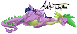 Size: 1140x506 | Tagged: safe, artist:aviantheatrics, spike, twilight sparkle, twilight sparkle (alicorn), alicorn, dragon, pony, ask, ask twilight and spike!, ask-twispike, female, male, mare, older, older spike, shipping, sleeping, straight, tumblr, twispike