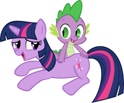 Size: 3467x2866 | Tagged: safe, artist:porygon2z, spike, twilight sparkle, unicorn twilight, dragon, unicorn, spike at your service, back scratching, butt touch, female, hand on butt, male, scratching, shipping, simple background, straight, transparent background, twispike, vector