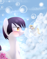 Size: 1024x1294 | Tagged: safe, artist:xxluv-bug004xx, derpy hooves, pegasus, pony, bubble, crossover, female, hetalia, japan, mare, micro, ponified