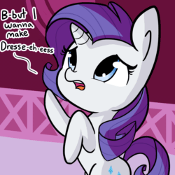 Size: 1584x1584 | Tagged: safe, artist:tjpones, rarity, pony, unicorn, 2017, adorable distress, animated, cute, diabetes, dialogue, eye shimmer, gif, hoofy-kicks, noodle legs, rarara, raribetes, solo, tantrum, that pony sure does love dresses, tjpones is trying to murder us, whining