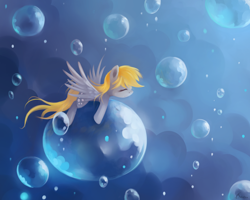 Size: 2000x1600 | Tagged: safe, artist:ajvl, derpy hooves, pegasus, pony, bubble, female, mare, micro, solo, surreal