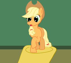 Size: 698x622 | Tagged: safe, artist:sayer, applejack, earth pony, pony, appletini, digital art, holding, micro, shrunk