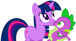 Size: 1617x864 | Tagged: artist needed, safe, artist:sulyo, edit, spike, twilight sparkle, dragon, female, hundreds of users filter this tag, kissing, love, male, shipping, spikelove, straight, twispike