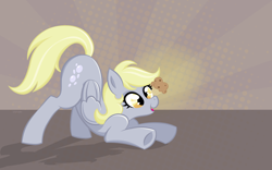 Size: 1920x1200 | Tagged: safe, derpy hooves, pegasus, pony, female, mare, muffin, wallpaper