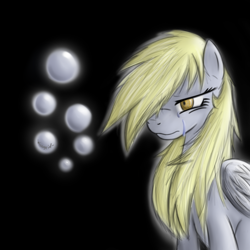 Size: 900x900 | Tagged: safe, artist:microgrid, derpy hooves, pegasus, pony, bubble, crying, cutie mark, epic derpy, female, mare, sad, solo