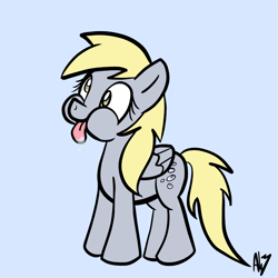 Size: 750x750 | Tagged: safe, artist:datahmedz, derpy hooves, pegasus, pony, female, mare, solo, tongue out