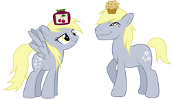 Size: 2182x1264 | Tagged: safe, artist:tehjadeh, derpy hooves, hugh jelly, pegasus, pony, female, jelly, mare, muffin