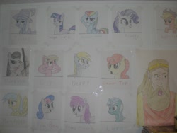 Size: 2304x1728 | Tagged: safe, applejack, berry punch, berryshine, bon bon, carrot top, derpy hooves, golden harvest, lily, lily valley, lyra heartstrings, octavia melody, rainbow dash, rarity, sunshower raindrops, sweetie drops, trixie, twilight sparkle, earth pony, pegasus, pony, unicorn, cd-i, female, king harkinian, mare, the legend of zelda, traditional art