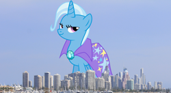 Size: 1200x655 | Tagged: safe, trixie, pony, unicorn, canada, city, female, giant pony, giantess, highrise ponies, macro, mare, mega trixie, solo, vancouver