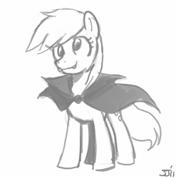 Size: 700x700 | Tagged: safe, artist:johnjoseco, derpy hooves, vampire, cosplay, costume, crossover, dracula, grayscale, monochrome, nightmare night