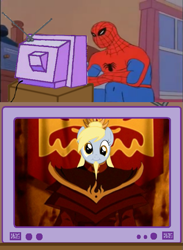 Size: 563x771 | Tagged: safe, derpy hooves, pegasus, pony, 60s spider-man, avatar the last airbender, exploitable meme, female, fire lord, mare, meme, spider-man, tv meme, vector