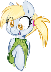 Size: 409x570 | Tagged: safe, artist:php27, derpy hooves, pegasus, pony, blonde mane, female, glasses, gray coat, mare, wings