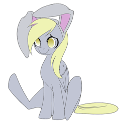 Size: 758x774 | Tagged: safe, derpy hooves, pegasus, pony, bunny ears, female, mare