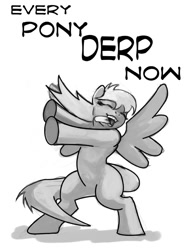 Size: 612x792 | Tagged: safe, artist:hattonslayden, derpy hooves, pony, bipedal, dancing, derp, eyes closed, gif party, monochrome, solo, tongue out