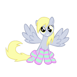 Size: 4000x4000 | Tagged: safe, artist:nowego, derpy hooves, pegasus, pony, absurd resolution, clothes, female, mare, socks, solo, striped socks