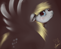 Size: 960x768 | Tagged: safe, artist:ambunny, derpy hooves, pegasus, pony, crying, dark, female, mare, solo