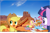 Size: 1502x993 | Tagged: safe, applejack, derpy hooves, fluttershy, lyra heartstrings, pinkie pie, rainbow dash, rarity, twilight sparkle, earth pony, pony, arizona, desert, irl, mane six, meme, monument valley, north america, photo, ponies in real life, sitting, united states of america, utah, vector, wild west