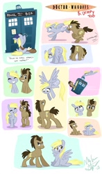 Size: 1321x2249 | Tagged: safe, artist:nooby-banana, derpy hooves, doctor whooves, pegasus, pony, doctor who, female, mailmare, mare, tardis