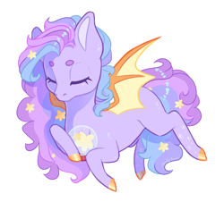 Size: 978x884 | Tagged: safe, artist:shady-bush, oc, oc only, oc:starfall, bat pony, pony, bat pony oc, crystal ball, eyes closed, female, mare, simple background, solo, transparent background