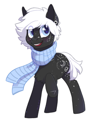 Size: 912x1240 | Tagged: safe, artist:shady-bush, oc, oc:leo, earth pony, pony, clothes, male, scarf, simple background, solo, stallion, transparent background