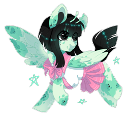 Size: 1291x1177 | Tagged: safe, artist:shady-bush, oc, pegasus, pony, antennae, clothes, cute, female, mare, pleated skirt, schoolgirl, simple background, skirt, solo, transparent background