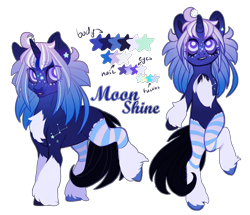 Size: 1668x1434 | Tagged: safe, artist:shady-bush, oc, oc:moon shine, pony, unicorn, alcohol, clothes, female, mare, reference sheet, simple background, socks, solo, transparent background