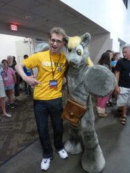 Size: 1280x1707 | Tagged: safe, derpy hooves, human, bronycon, cosplay, fursuit, irl, irl human, photo