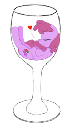 Size: 400x650 | Tagged: safe, artist:drakmire, berry punch, berryshine, pony, cup, cup of pony, drink, micro, solo, wine glass