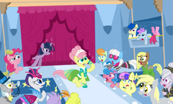 Size: 801x481 | Tagged: safe, artist:shuffle001, bon bon, caesar, derpy hooves, elsie, fluttershy, lyrica lilac, photo finish, pinkie pie, powder rouge, pretty vision, rarity, regal candent, roxie, roxie rave, royal ribbon, soigne folio, stella, stella lashes, sweetie drops, twilight sparkle, pegasus, pony, unicorn, green isn't your color, female, mare, modelshy, nose picking, scene interpretation, the perfect plan