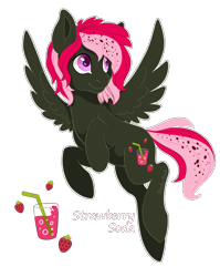 Size: 996x1252 | Tagged: safe, artist:shady-bush, oc, oc:strawberry soda, pegasus, pony, female, mare, simple background, solo, transparent background